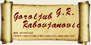 Goroljub Rabovjanović vizit kartica